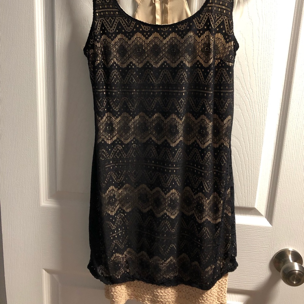 Black and Beige Cocktail Dress